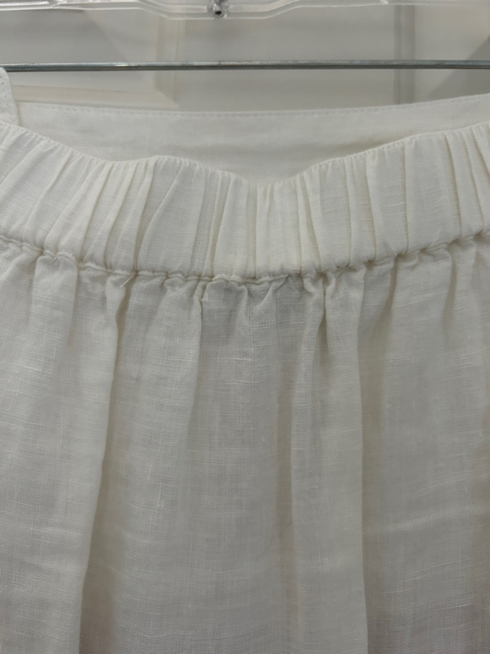 Rachel Zoe size L Striped Linen Midi Skirt in White, Lilac & Brown - Picture 5 of 6